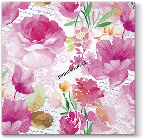 Serwetki Paw Lunch Romantic  Diary kolor: bananowy 330 mm x 330 mm (SDL093100)