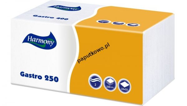 Serwetki Harmony Gastro 250 kolor: biały 330 mm x 330 mm