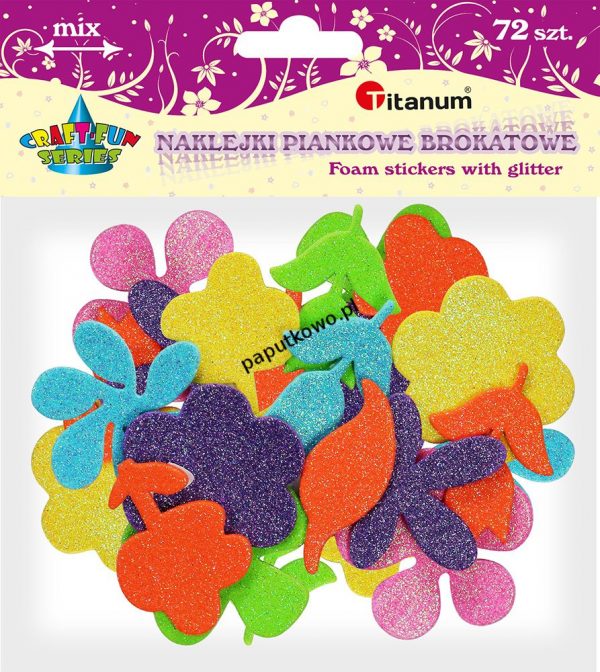 Naklejka (nalepka) Titanum Craft-fun Craft-Fun Series pianka - kwiatki (mix) mm x (mix) mm (EB101)