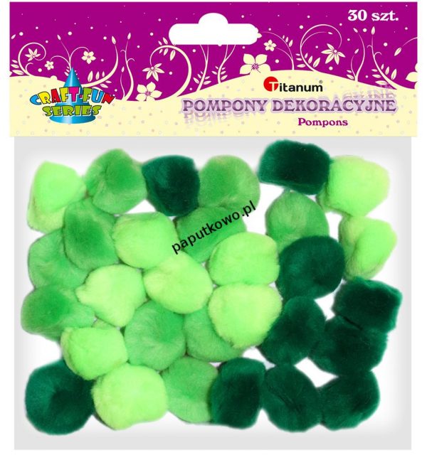 Pompony Titanum Craft-fun Craft-Fun Series Pompony zielony 30 szt (115 20 015)