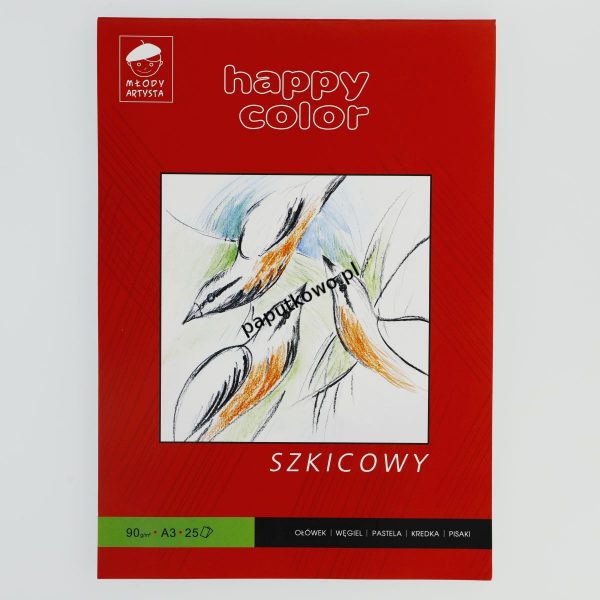 Blok artystyczny Gdd Happy Color szkicowy młody artysta A3 90g 25k (HA 3709 3040 -M25)
