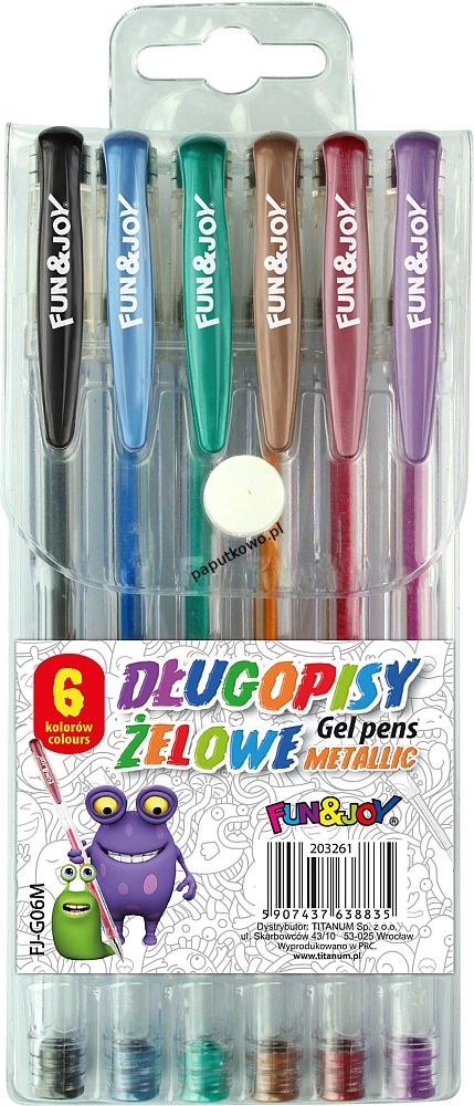 Długopis Fun&Joy metaliczny, mix wkład 0,7 mm (FJ-G06M)