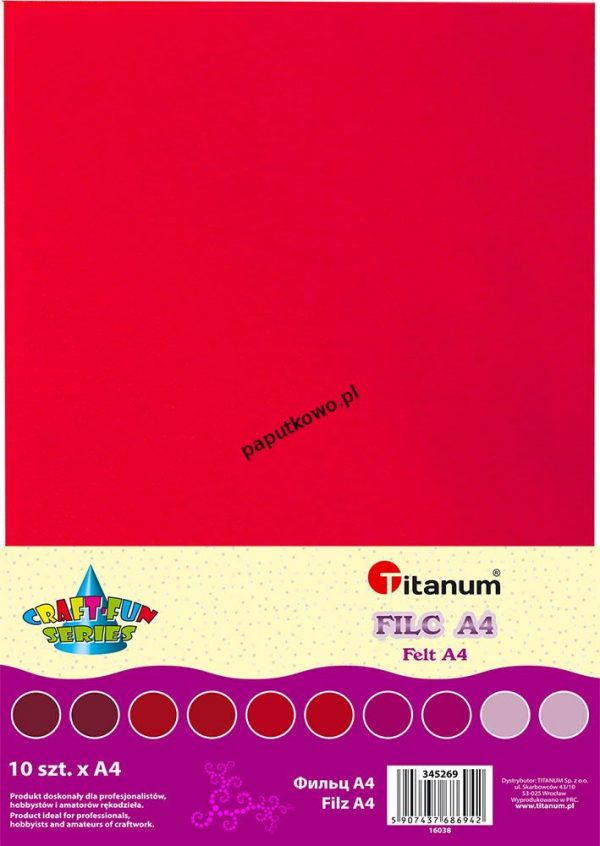 Filc Titanum Craft-fun Craft-fun filc tonacja czerwona