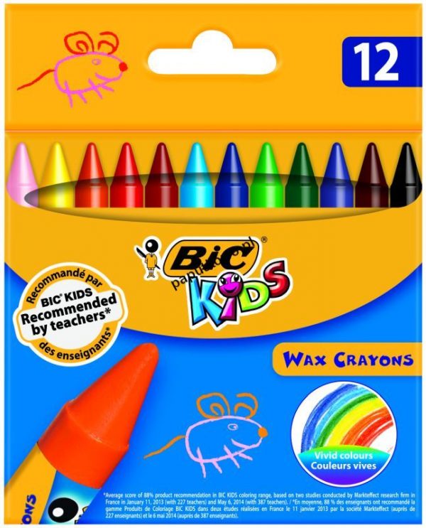 Kredki świecowe Bic Kids Wax Crayons 12 kol. (927829)