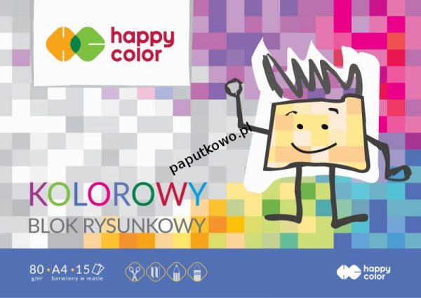 Blok rysunkowy Happy Color Premium A4 mix 80g 15k 210 mm x 297 mm (HA37082030-09)
