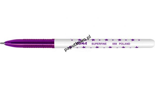 Długopis Toma gwiazdki FIOLETOWY, fioletowy wkład 0,5 mm (To-059)