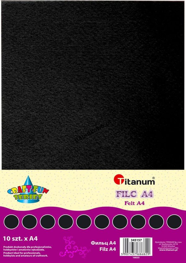 Filc Titanum Craft-fun Craft-fun filc czarny (030)