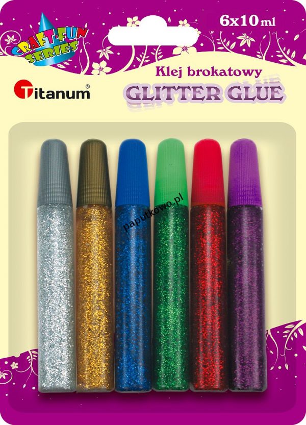 Klej brokatowy Titanum Craft-Fun Series 6 kolorów x 10ml