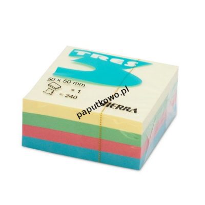 Notes samoprzylepny Tres pastel mix pastelowy 240k 50 mm x 50 mm (KOSP5050)