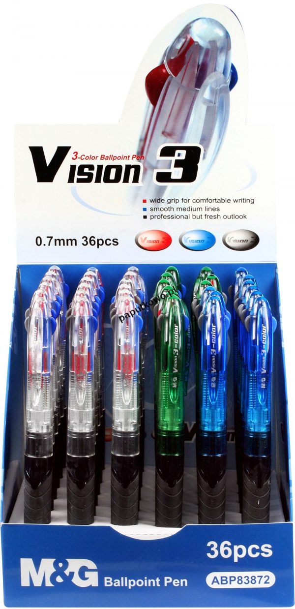Długopisy Vision 3-Color ABP83872 M&G 3-kolorowe 0,7 mm