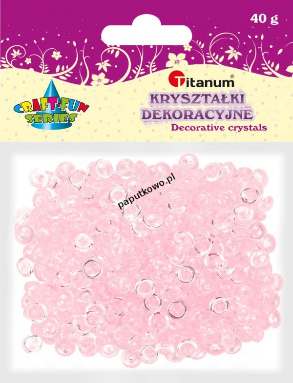 Kryształki Titanum Craft-fun Craft-fun kryształki pastikowe różowy (40 g)