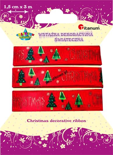 Wstążka Titanum Craft-fun Craft-fun wstążka dekoracyjna Xmas (DD150)