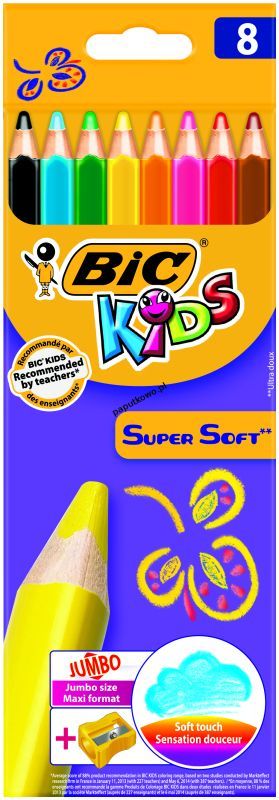 Kredki ołówkowe Bic Kids Supersoft 8 kol 8 kol. (895921)