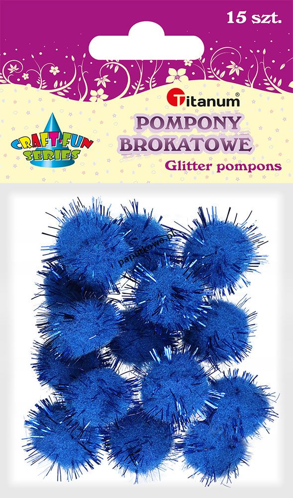 Pompony Titanum Craft-fun Craft-Fun Series brokatowe chabrowy 15 szt (16077J)