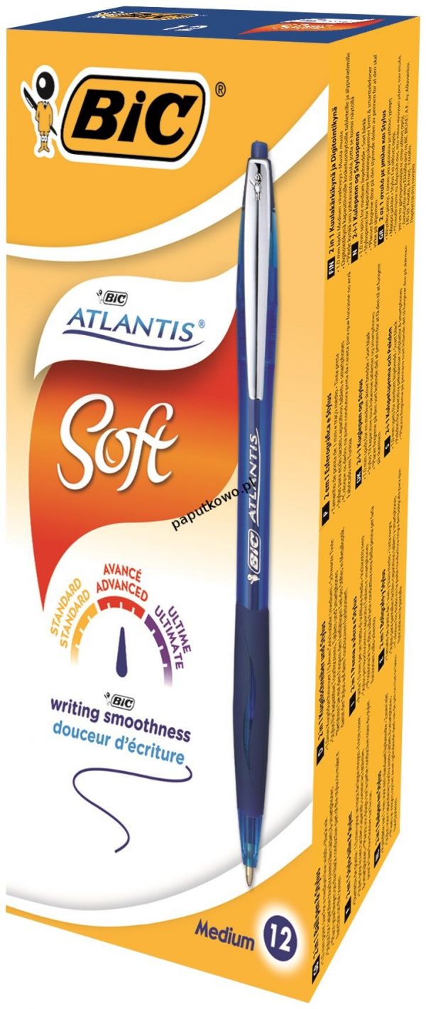 Długopis Bic Atlantis Soft Metal Clic, niebieski wkład 1,2 mm