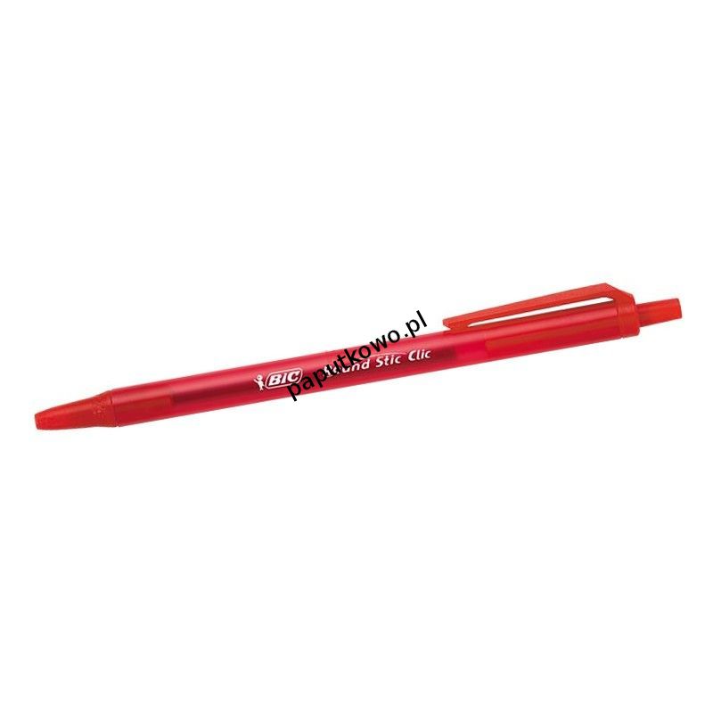Długopis Bic Round Stic Clic, czerwony wkład 0,4 mm (926375)