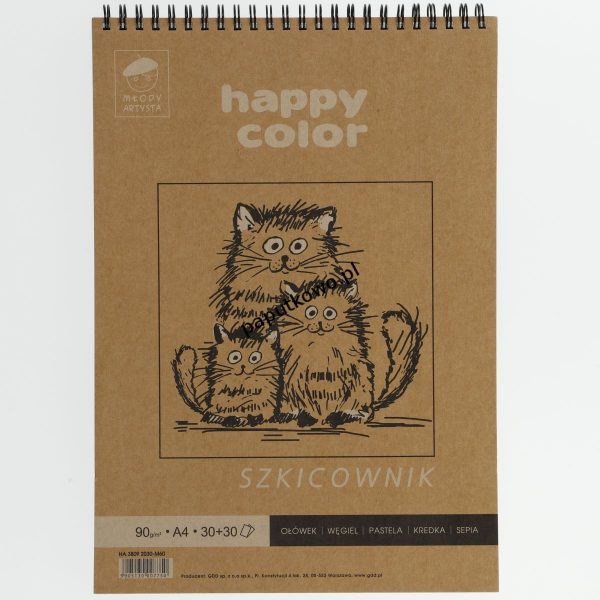 Blok artystyczny Gdd Happy Color szkicownik młody artysta A4 80g 60k (HA 3809 2030 M60)