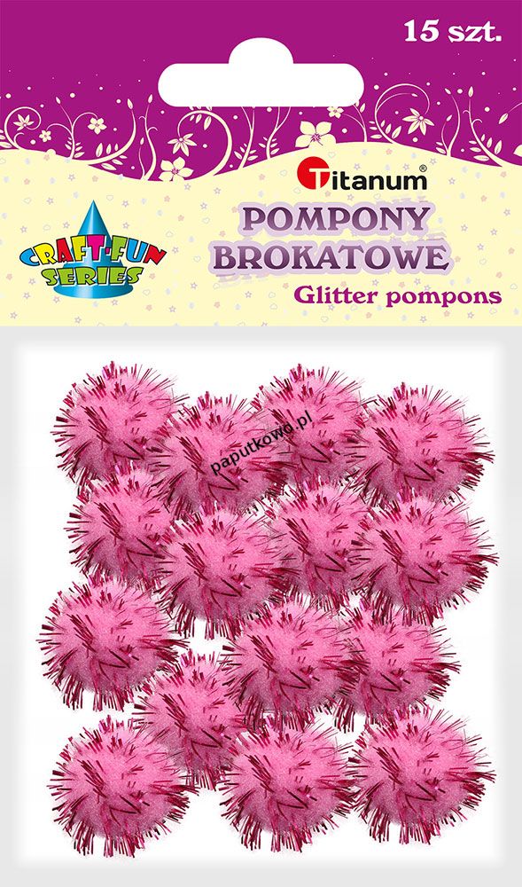 Pompony Titanum Craft-fun Craft-Fun Series różowe 15 szt (16077B)