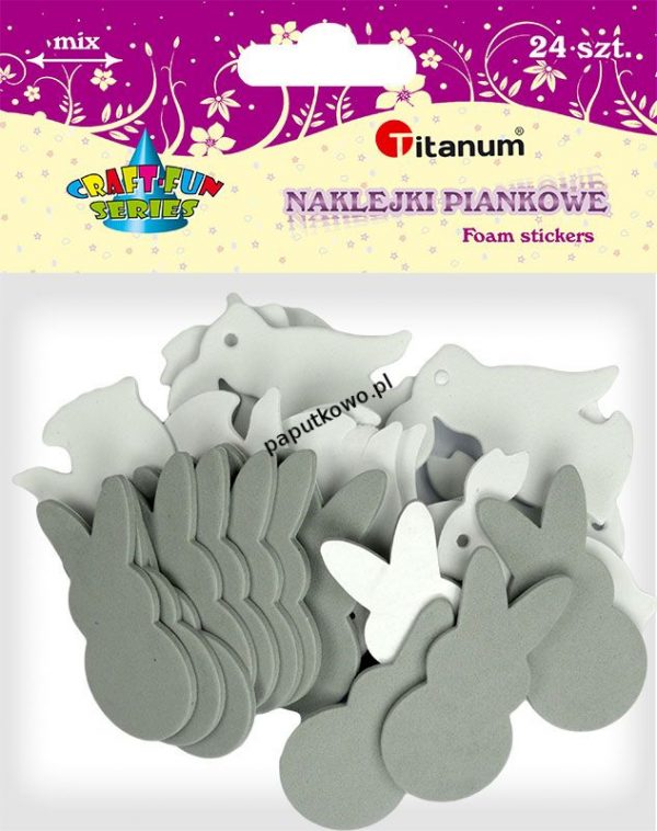 Naklejka (nalepka) Titanum Craft-fun Craft-Fun Series piankowe króliczki (mix) kolor: mix (mix) mm x (mix) mm (E22)
