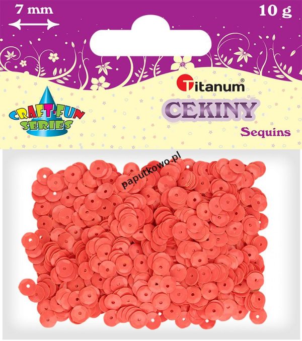 Cekiny Titanum Craft-Fun Series Okrągłe pastelowe ciemnopomarańczowe