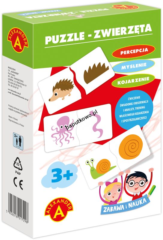 Gra edukacyjna Alexander Zabawa i nauka. Puzzle -zwierzęta