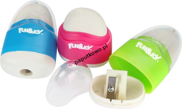 Temperówki plastikowe z gumką Fun&Joy mix kolorów