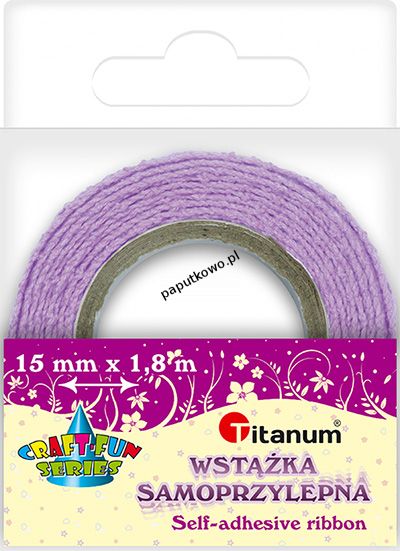 Wstążka Titanum Craft-fun Craft-Fun Series koronka bawełniana samoprzylepna lawendowy 15 mm 1,8 m (D12-8)