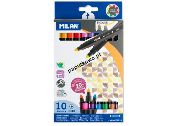 Flamastry dwustronne  Milan Bicolor 20 kolorów (6171010)