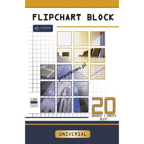 Blok do tablic flipchart Interdruk A1 20k. 80 g czysty 1000 mm x 640 mm