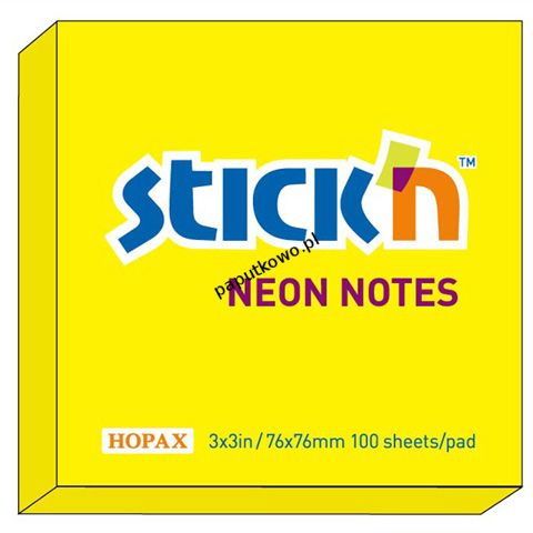 Notes samoprzylepny Hopax żółty 100k 76 mm x 76 mm (21133)