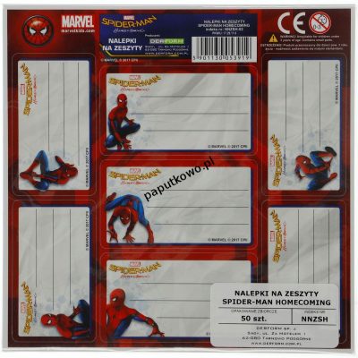 Naklejka na zeszyt Derform Spider-man 160 mm x 160 mm (NNZSH)