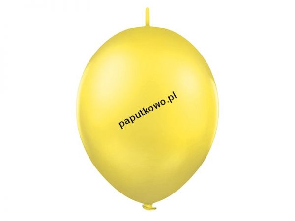 Balon gumowy metalizowany Partydeco żółty metaliczny 12cal 100 szt (082)