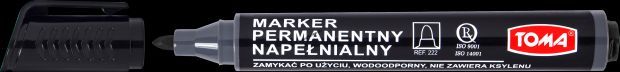 Marker permanentny Toma CZARNY, czarny wkład 1,5 mm (To-222)