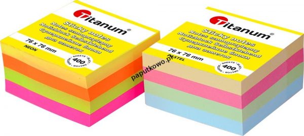 Notes samoprzylepny Titanum mix fluo 400k 76x76 mm (YGSF-02)