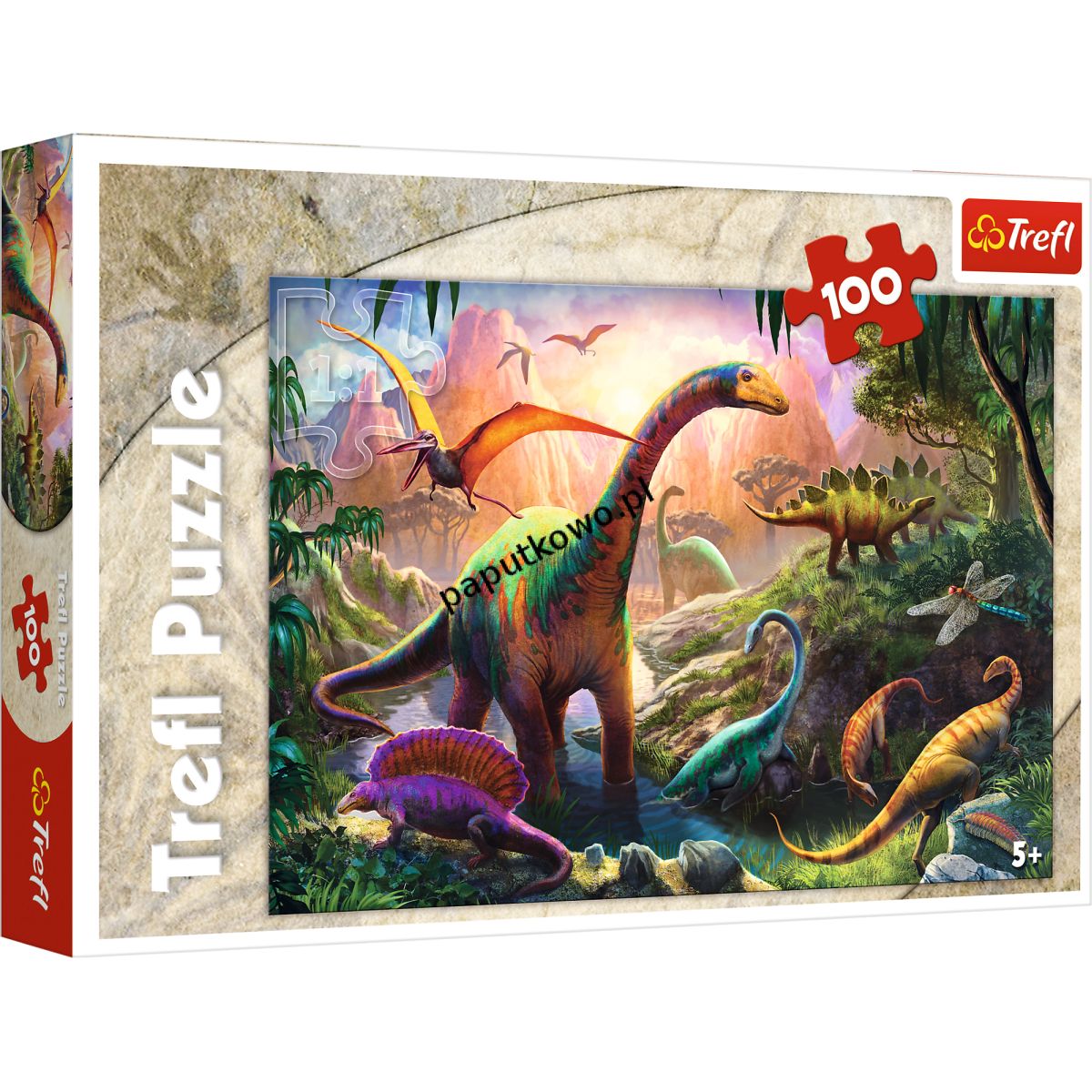 Puzzle Trefl Świat dinozaurów 100 el