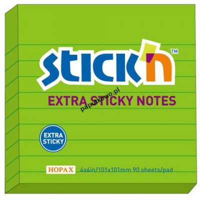 Notes samoprzylepny Sticken zielony neon zielony neonowy 90k 101×101 mm (21505) 1