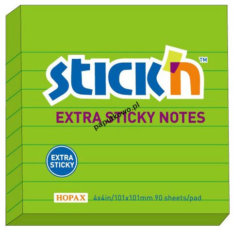 Notes samoprzylepny Sticken zielony neon zielony neonowy 90k 101x101 mm (21505)