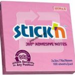 Notes samoprzylepny Sticken 360 stopni różowy 100k 76 mm x 76 mm (21554) 1