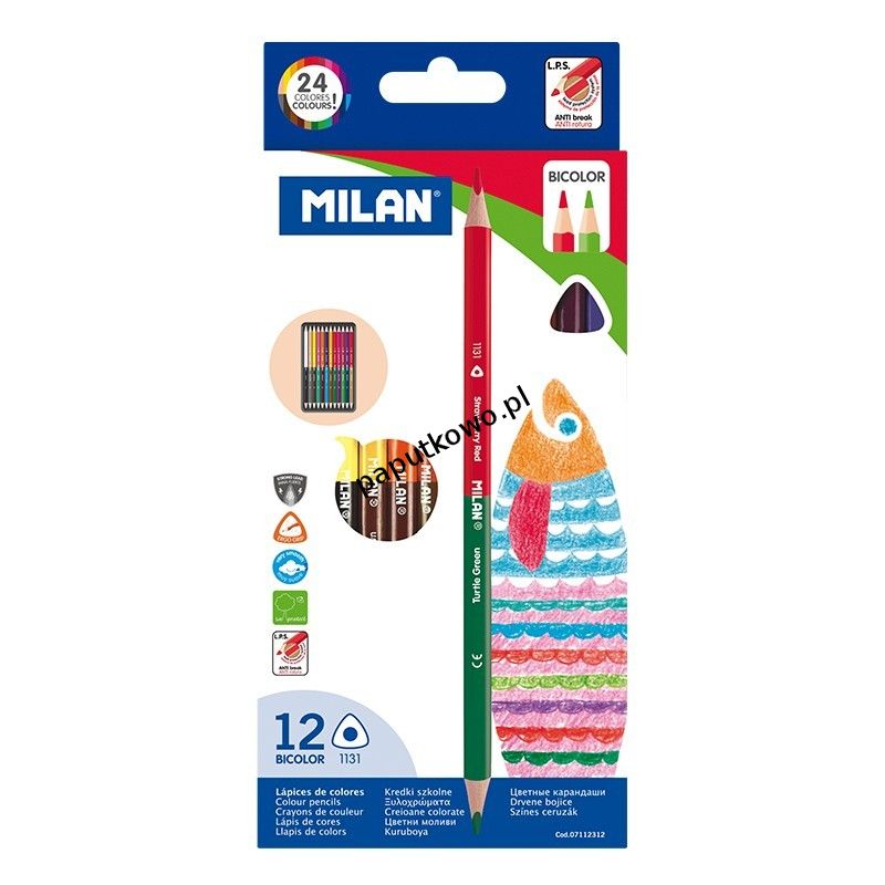 Kredki ołówkowe Milan Bicolor 24 kol. (7112312)