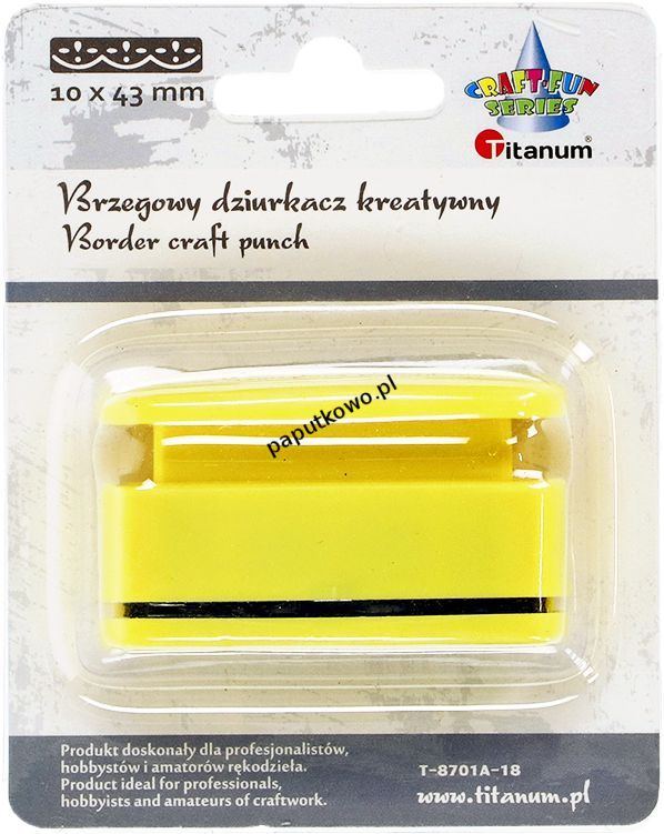 Dziurkacz Titanum Craft-fun Craft-Fun Series kreatywny brzegowy żółty 1k (T-8701A-18)