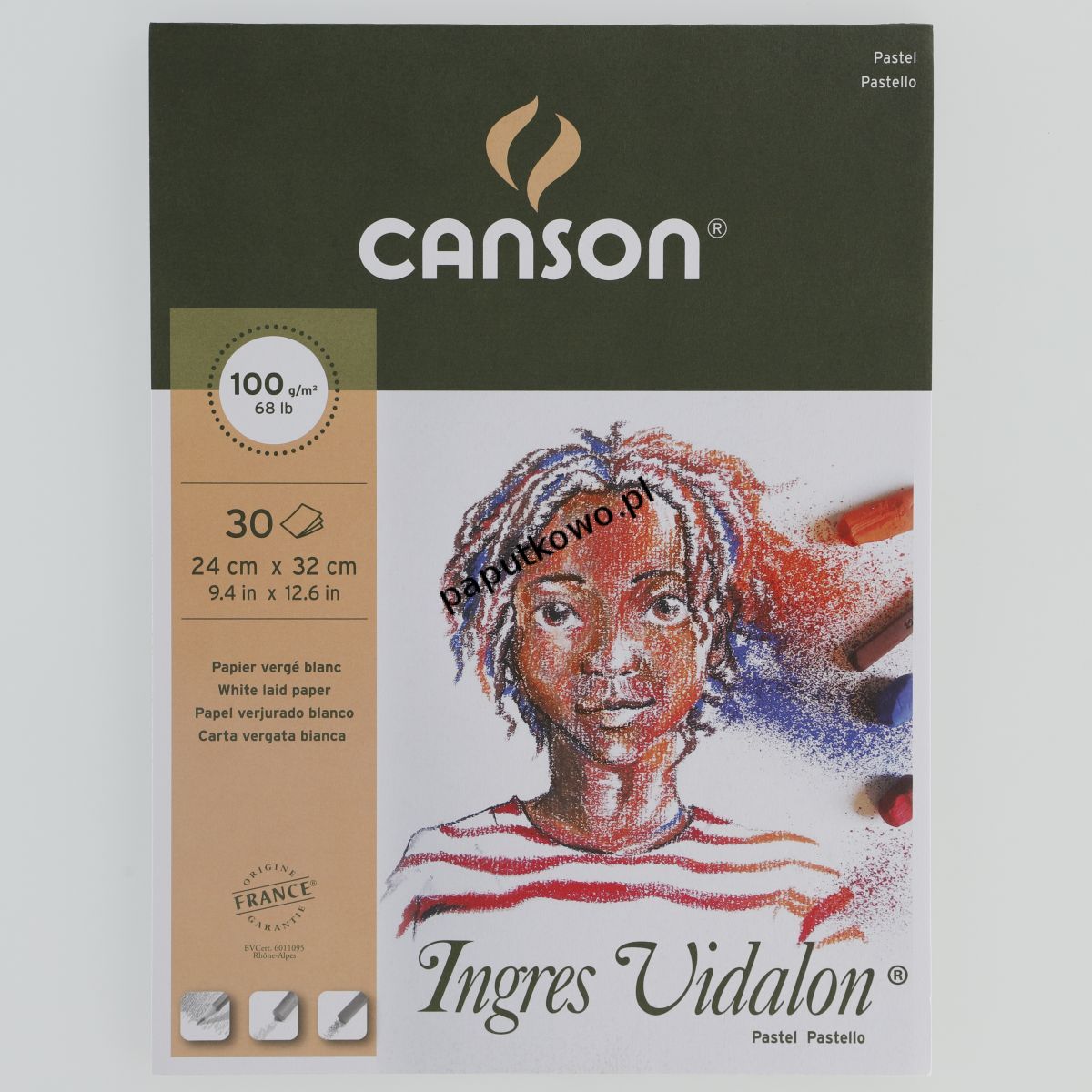 Blok artystyczny Canson Ingres Vidalon 100g 30k 240 mm x 320 mm (400103005)