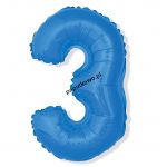 Balon foliowy Godan cyfra 3 niebieski 35 cm (FG-C35N3) 1