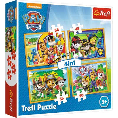 Puzzle Trefl Psi Patrol 4w1 zawsze na czas (34307) 1