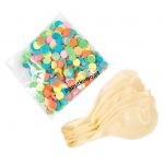 Balon gumowy pastelowy Godan z kolorowym konfetti przezroczysty 12cal 6 szt (49615) 1