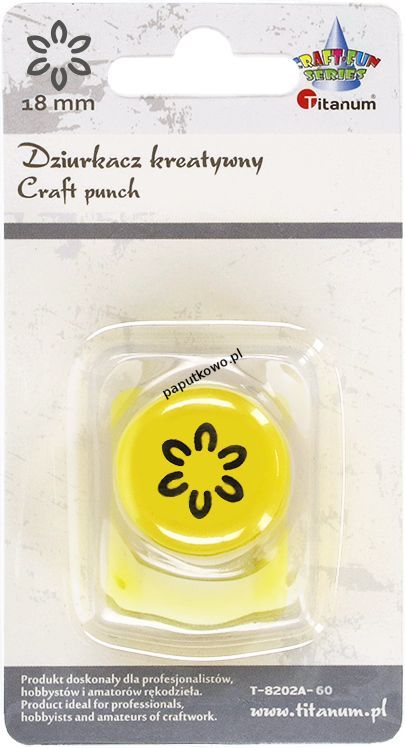 Dziurkacz Titanum Craft-fun Craft-Fun Series kreatywny 18mm kwiatek zarys żółty 1k (T-8202A-60)