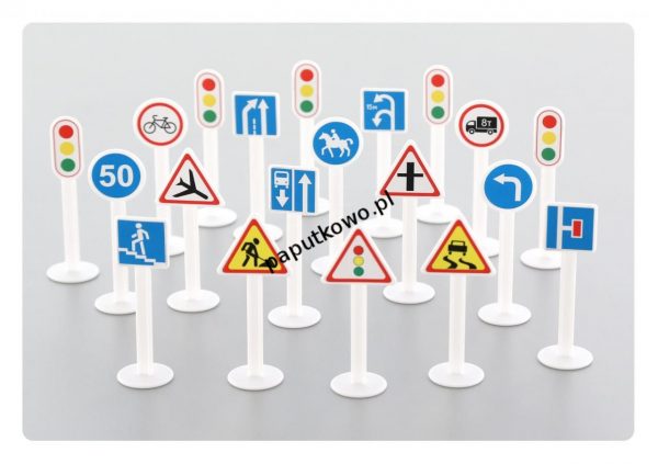 Zabawka edukacyjna Wader zestaw znaków drogowych 20 elementów (64202)