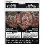 Balon gumowy pastelowy Godan neonoew konfetti transparentny przezroczysty 12cal 6 szt (54480)