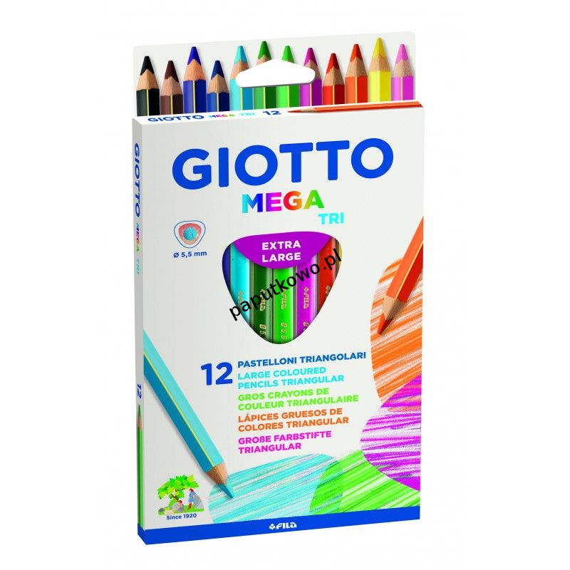 Kredki ołówkowe Giotto Mega Tri 12 kol. (220600)