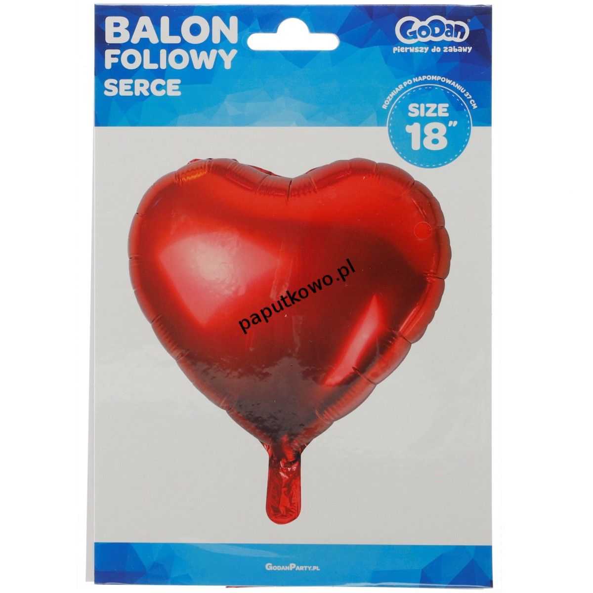 Balon foliowy Godan serce czerwone 18 cali 18cal (hs-s18cw)