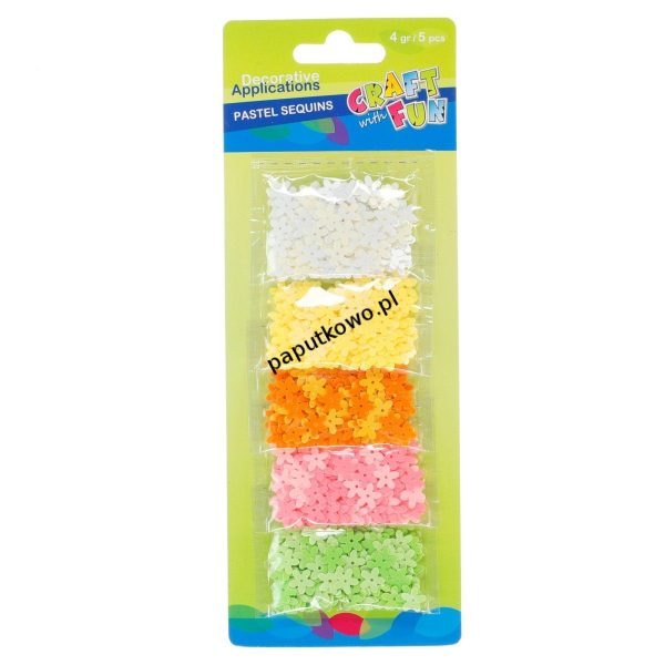 Cekiny Craft Fun pastelowe kwiaty mix kolorów (382742)